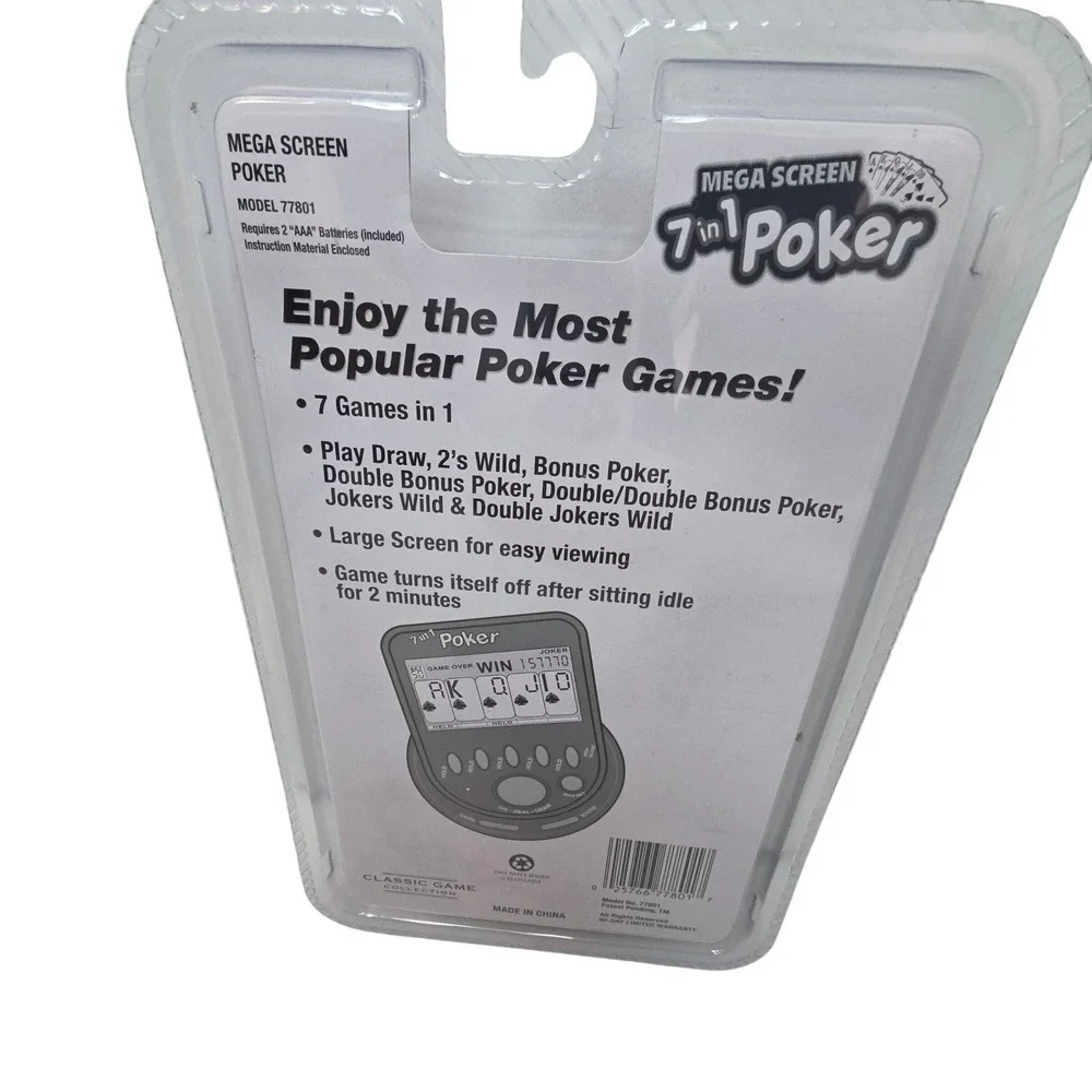 NEW Classic Game Collection Mega Screen 7 in 1 Poker Handheld‎ Electronic Game